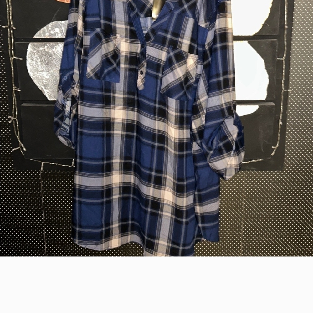 Torrid Navy Plaid Pullover Tunic